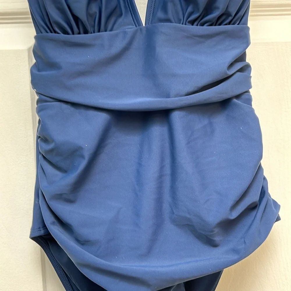 Cupshe Women's Halter Backless Ruched Tummy Control Swimsuit-Size S  NWT